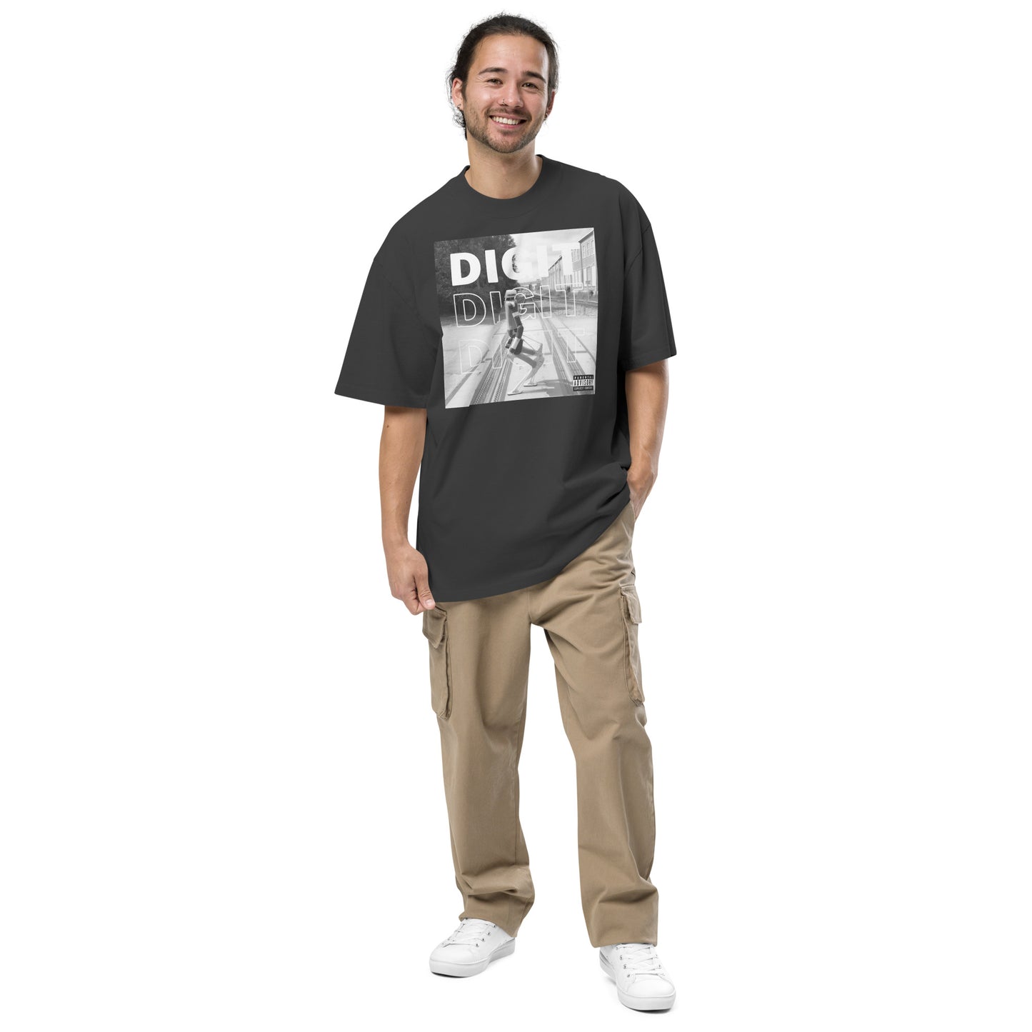 Digit Album Cover - Oversized Faded T-shirt